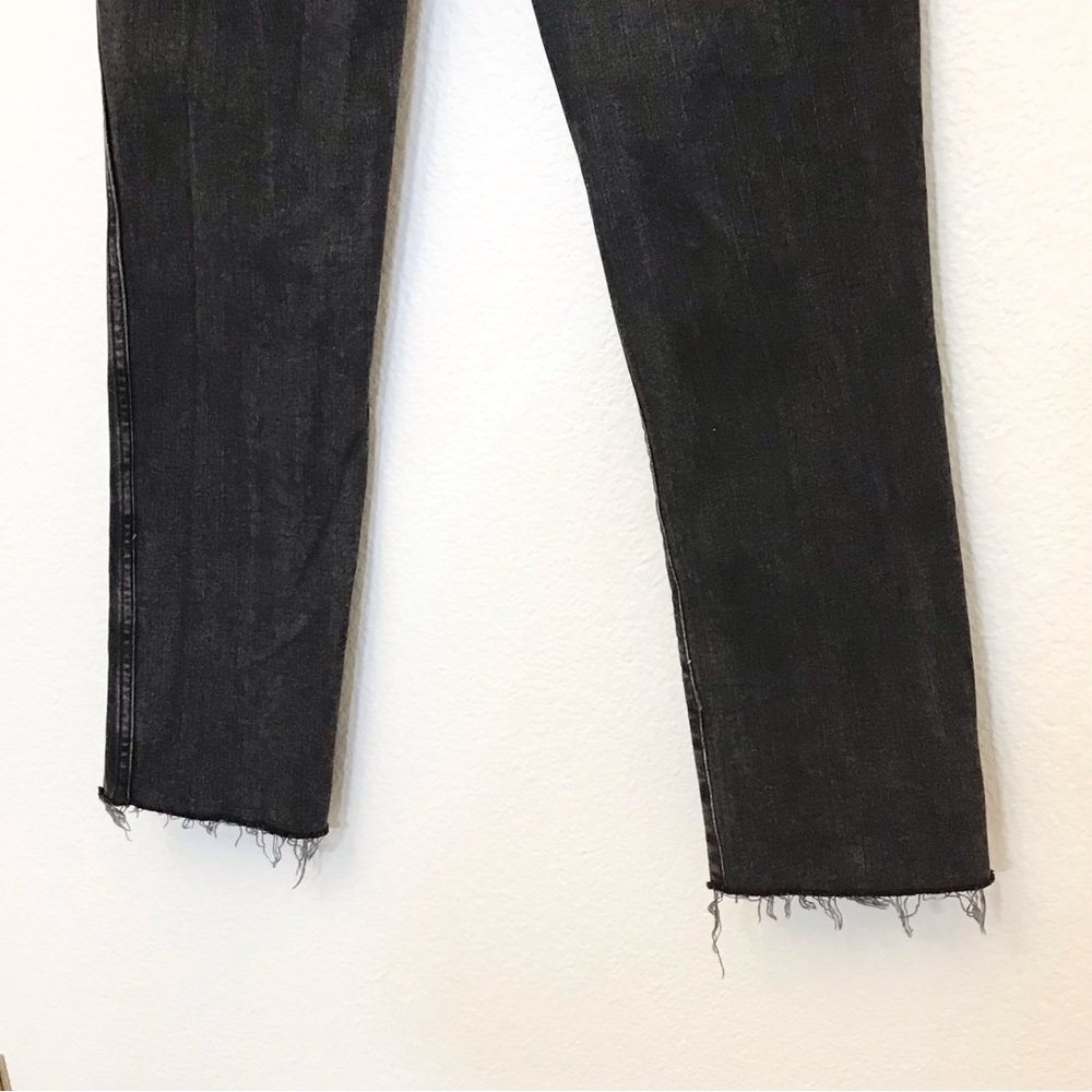 Madewell Stovepipe 29 Women's Jeans Raw Hem Faded Black Mid Rise Slim Straight - Picture 9 of 16
